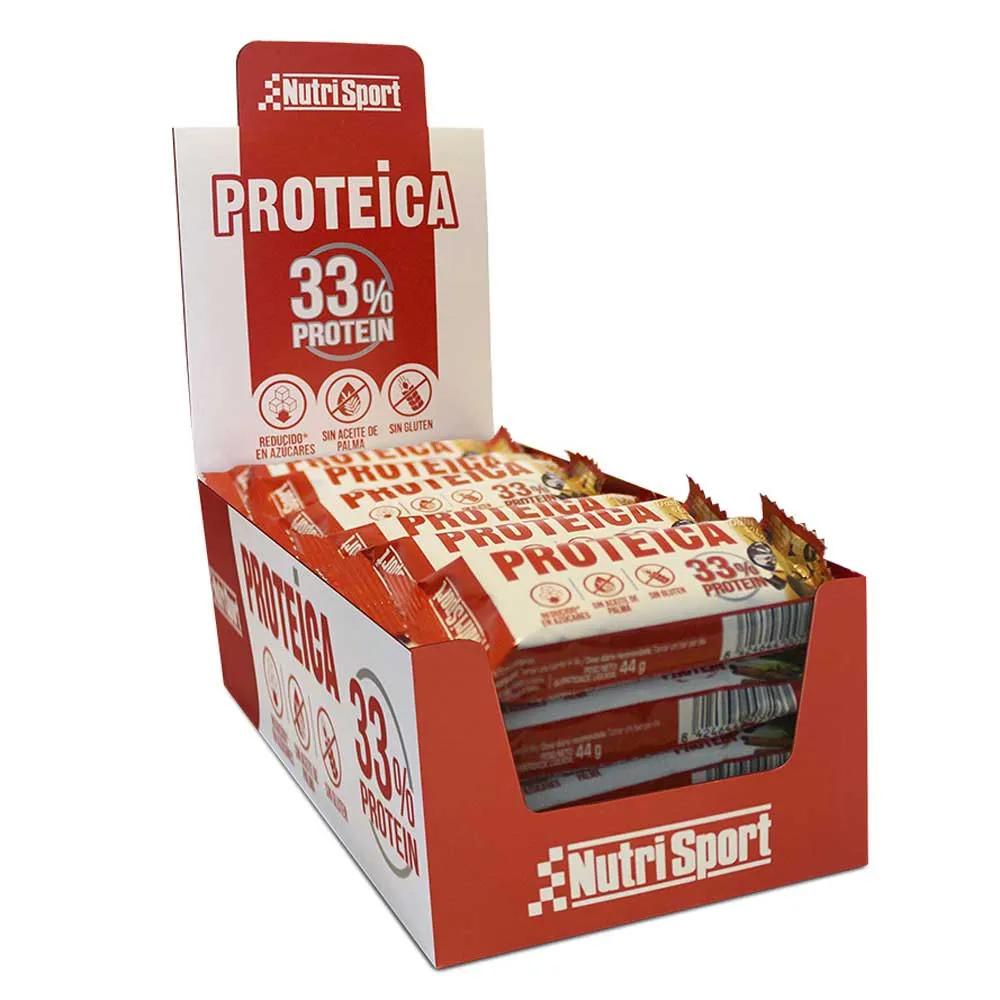 NutriSport Låda Med 33% Proteinbars Mörk Choklad Och Apelsin 44g 24 Enheter, One size