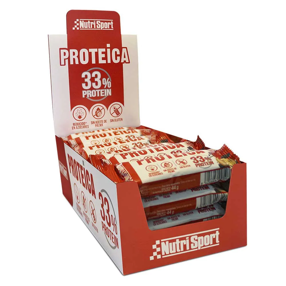 NutriSport Låda Med Proteinbars 33 % Protein Chokladkaka 44g 24 Enheter, One size