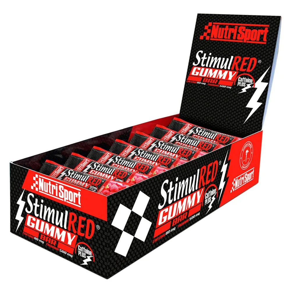 NutriSport Stimulred Låda Med Geléenergibars Röda Bär 25g 28 Enheter, One size