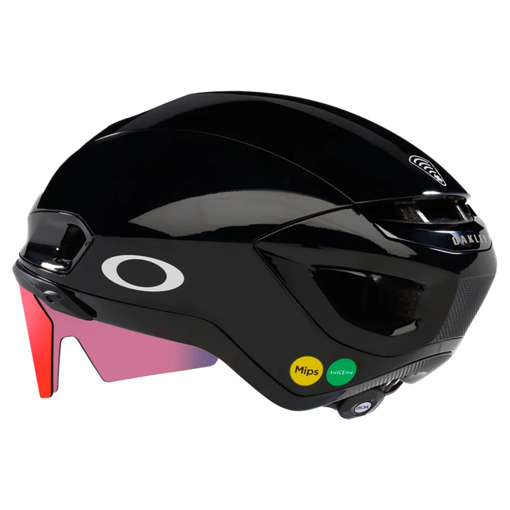 Oakley Aro7 Mips Road I.c.e Hjälm, Black Gloss Ice Reflective / Prizm Road