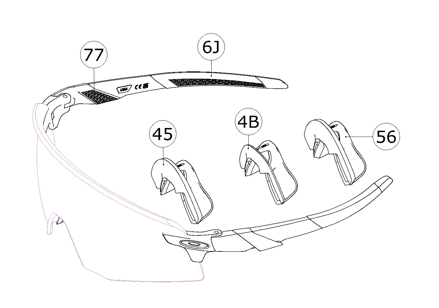Oakley Encoder Nose Pad 4B, Svart Oakley Encoder Nose Pad 4B, Svart