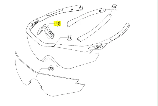 Oakley M2 FRAME nose pad Polished Black Oakley M2 FRAME nose pad Polished Black