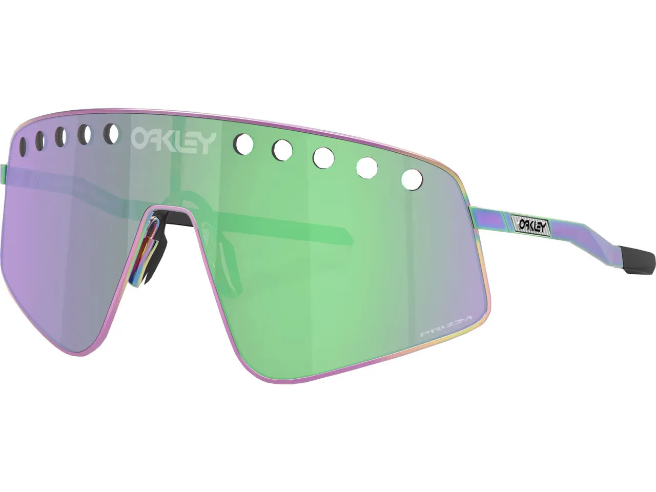 Oakley Sutro Ti Sweep Sportbrille, Polished Oil Slick Prizm Road Jade Oakley Sutro Ti Sweep Sportbrille, Polished Oil Slick Prizm Road Jade
