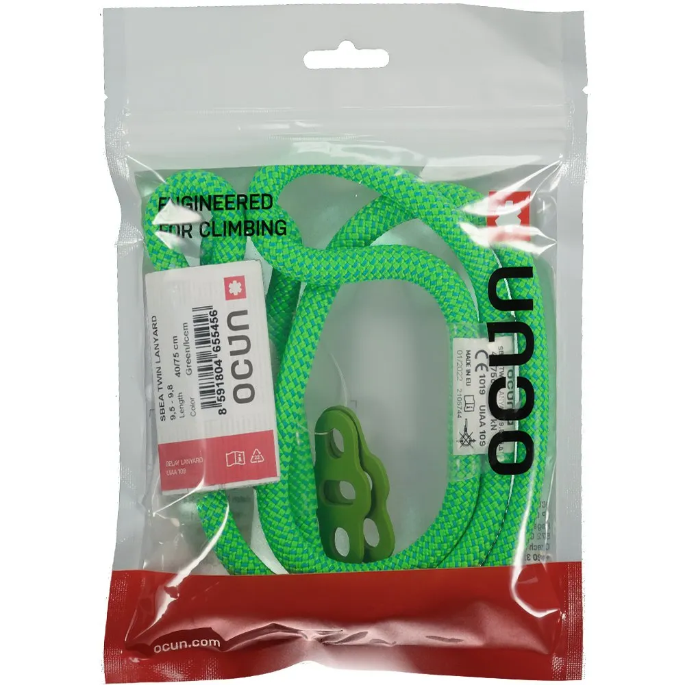 Ocun Sbea Twin Lanyard Cape 9.5-9.8 Mm Snörcape, Green, 40-75cm