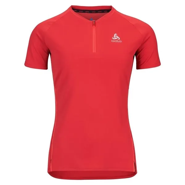 Odlo Axalp Trail S/S 1/2Zip T-Shirt Women, American beauty Odlo Axalp Trail S/S 1/2Zip T-Shirt Women, American beauty