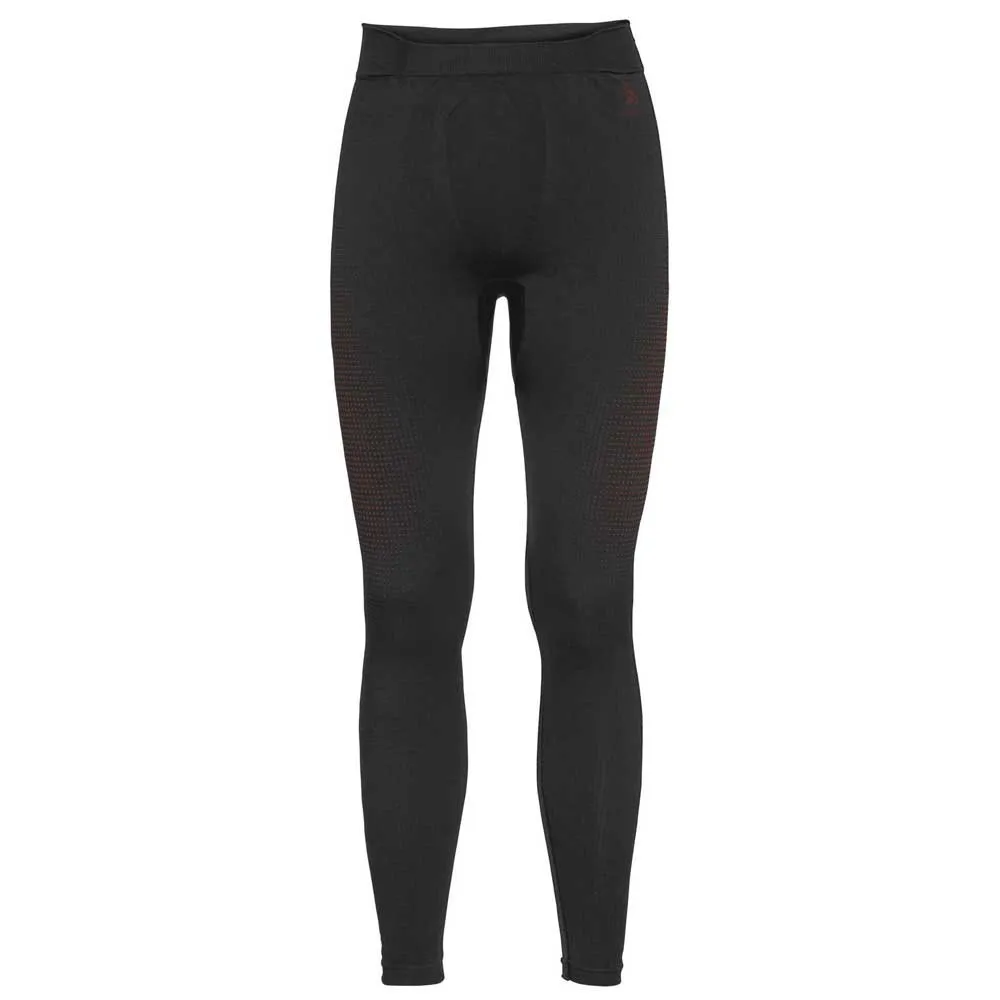 Odlo Bottom Long Performance Warm Eco Baslagerbyxor, Black / orange.com