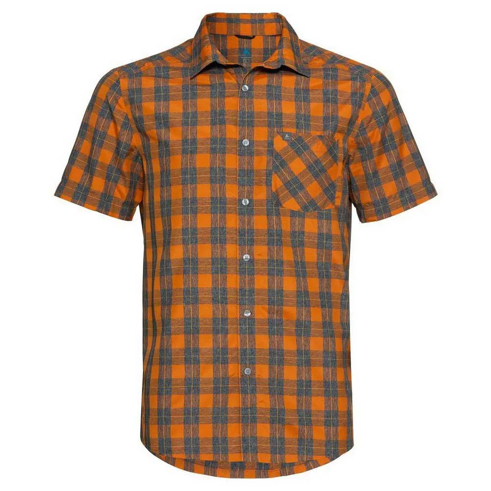 Odlo Chemise Mc Mythen Kortärmad Skjorta, Marmalade / grey melange