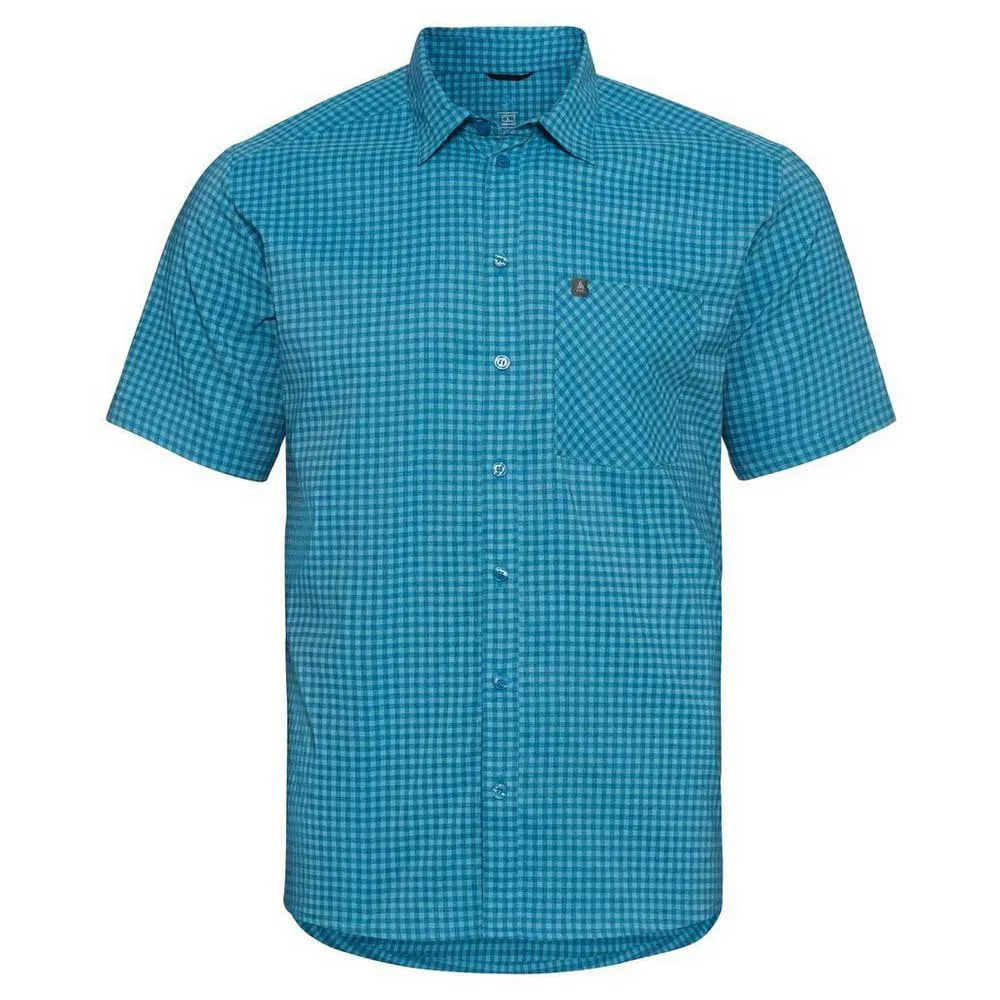 Odlo Chemise Mc Nikko Check Kortärmad Skjorta, Mykonos blue / horizon blue