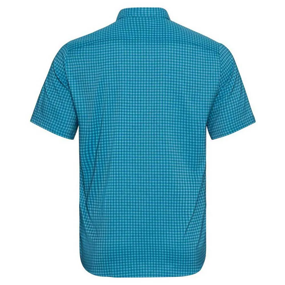 Odlo Chemise Mc Nikko Check Kortärmad Skjorta, Mykonos blue / horizon blue