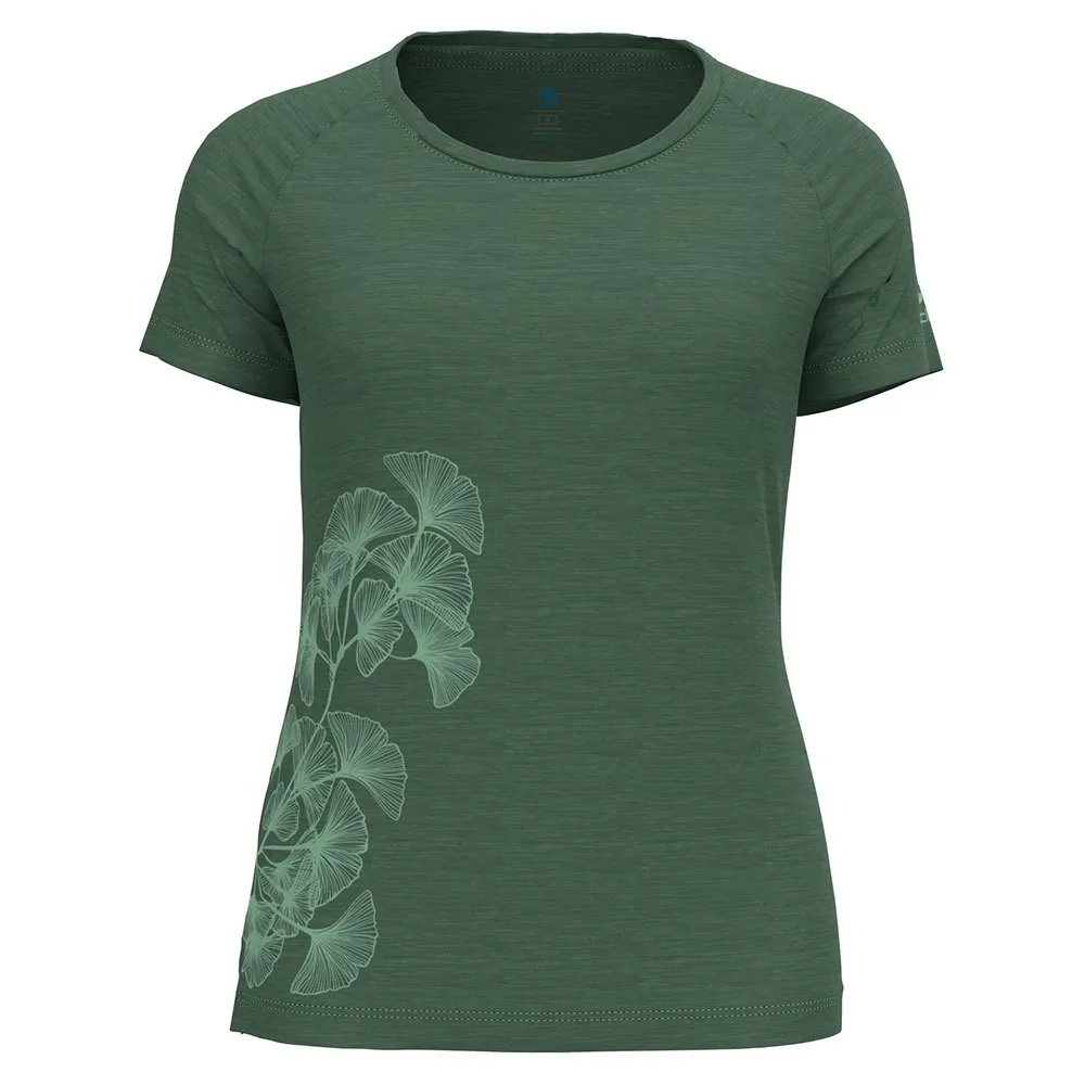 Odlo Concord Leaf Imprime T-shirt Med Korta ärmar, Myrtle melange
