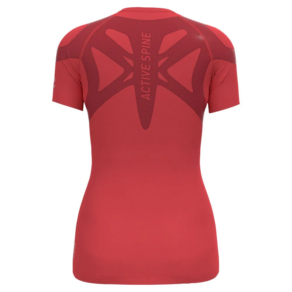Odlo Crew Active Spine T-shirt Med Korta ärmar female, Cayenne Odlo Crew Active Spine T-shirt Med Korta ärmar female, Cayenne