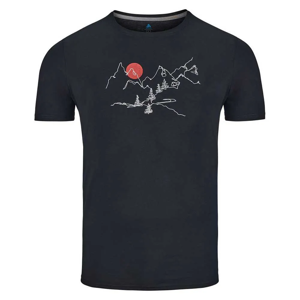 Odlo Crew Nikko Landscape T-shirt Med Korta ärmar, Black