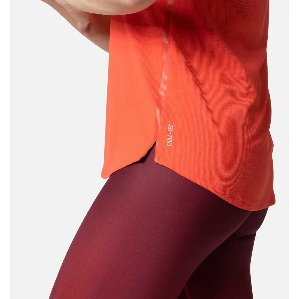 Odlo Crew Zeroweight Chill-tec T-shirt Med Korta ärmar female, Cayenne