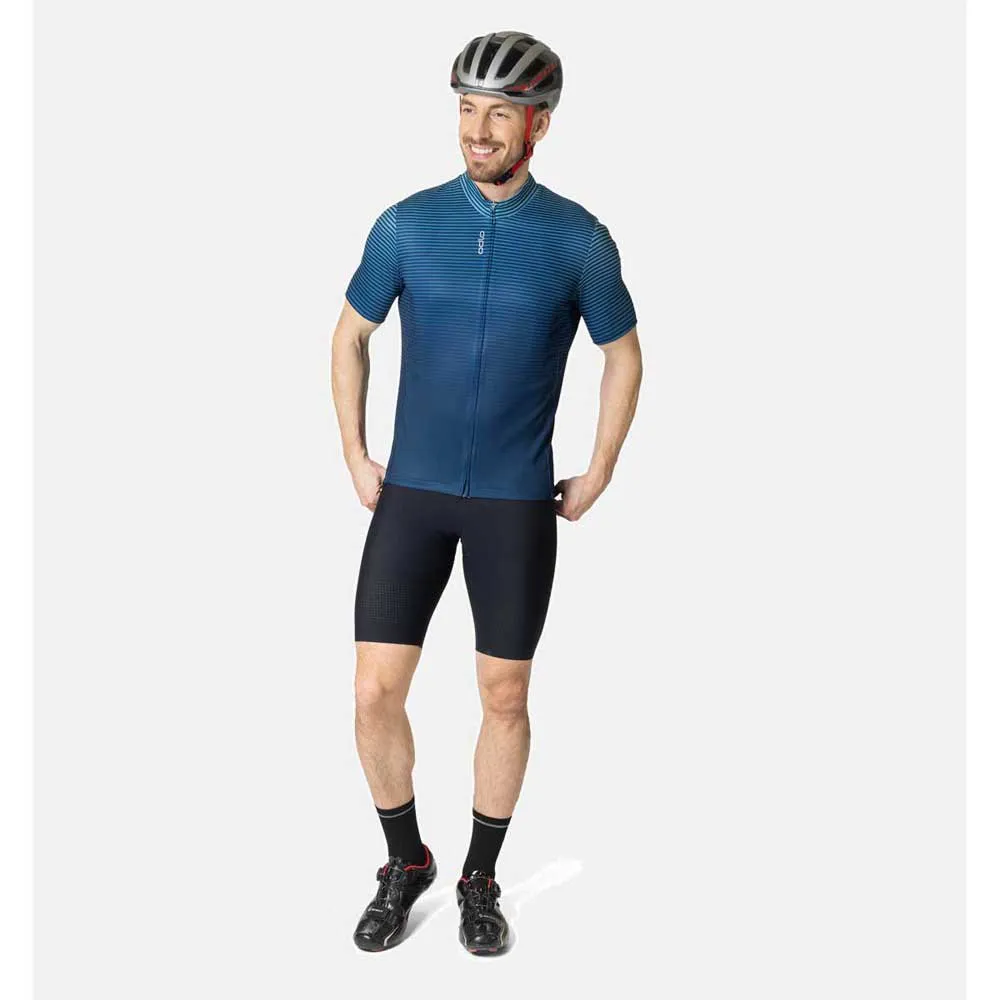 Odlo Essential 411952 Korta ärmar Cykeltröja, Porcelain / blue wing teal, S Odlo Essential 411952 Korta ärmar Cykeltröja, Porcelain / blue wing teal, S