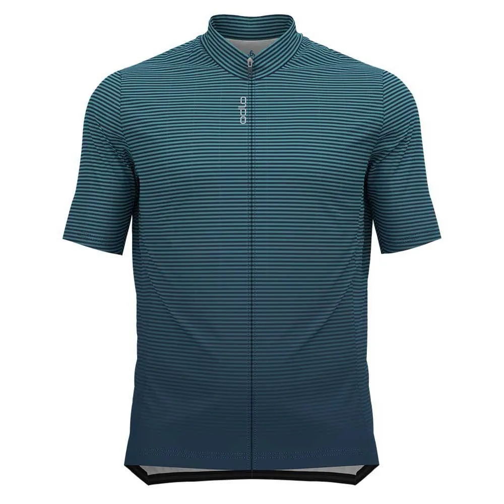 Odlo Essential 411952 Korta ärmar Cykeltröja, Porcelain / blue wing teal, S Odlo Essential 411952 Korta ärmar Cykeltröja, Porcelain / blue wing teal, S