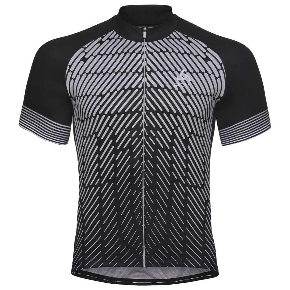 Odlo Fujin Print Korta ärmar Cykeltröja, Black / odlo silver grey, S Odlo Fujin Print Korta ärmar Cykeltröja, Black / odlo silver grey, S
