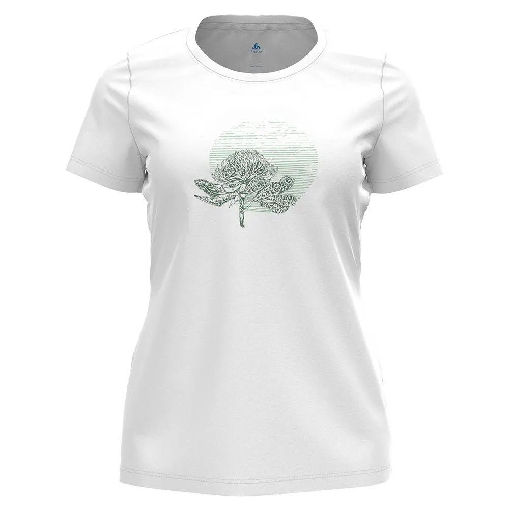 Odlo Halden Imprime T-shirt Med Korta ärmar, White