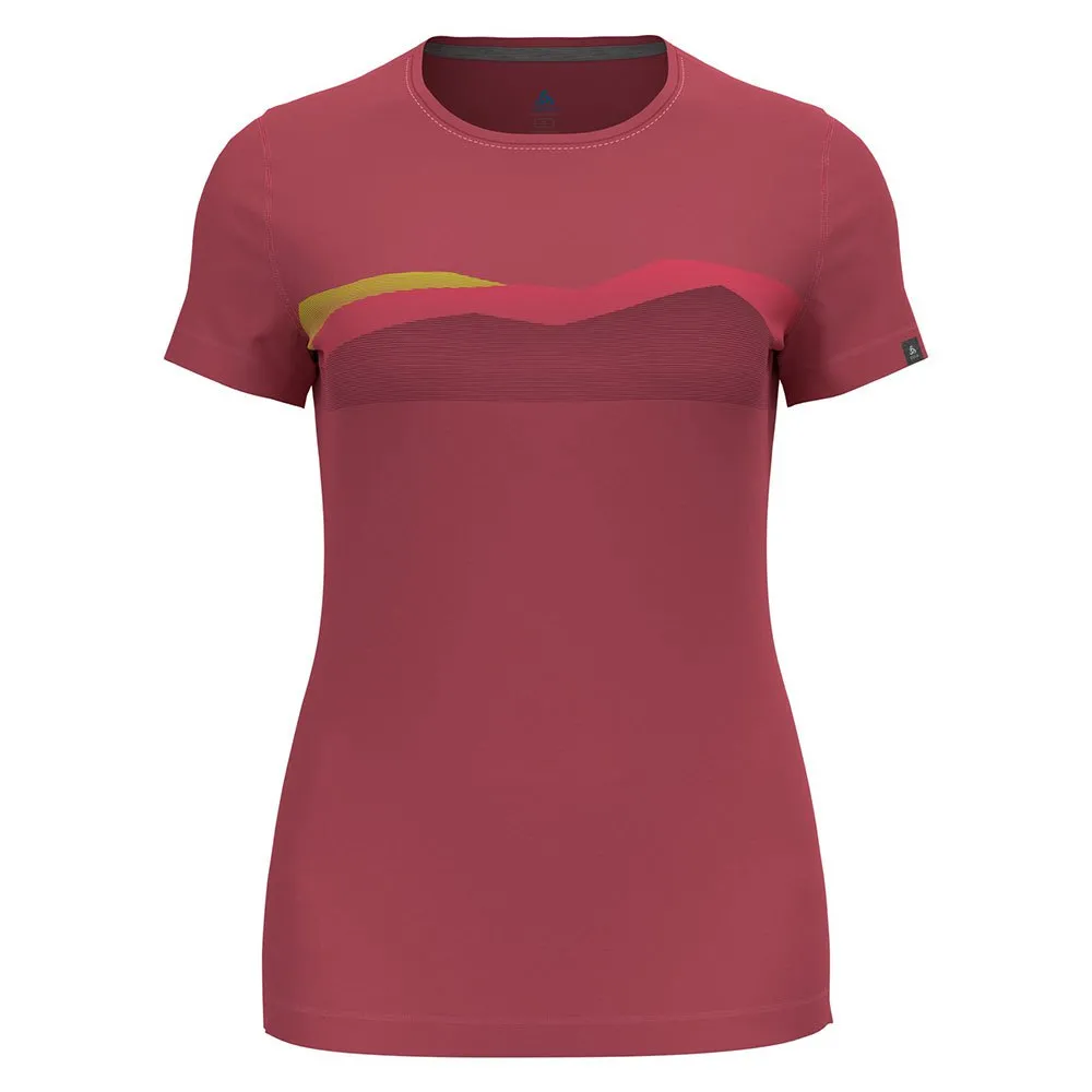 Odlo Kumano Seasonal Imprime T-shirt Med Korta ärmar, Holly berry