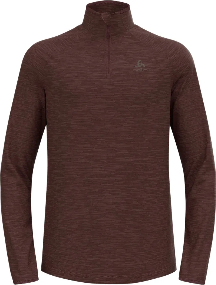 Odlo Men's Midlayer 1/2 Zip Run Easy Warm, Fudge Melange