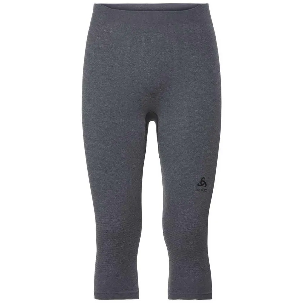 Odlo Performance Warm 3/4 Baslagerbyxor, Grey melange / black