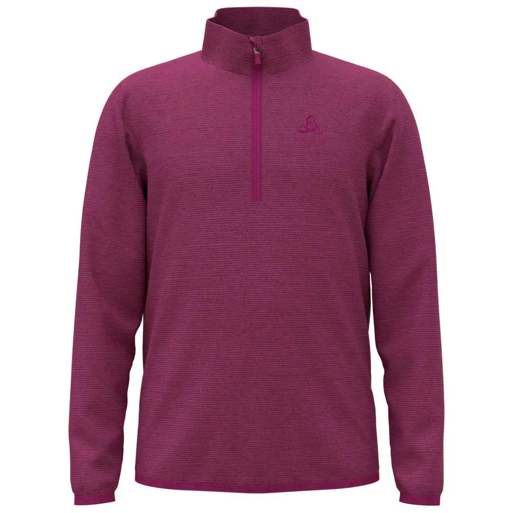 Odlo Roy Stripe Fleece Med Halv Dragkedja, Festival fuchsia / raspberry fudge, 4Y