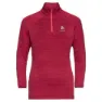 Odlo Run Easy Warm Fleece Med Halv Dragkedja, Deep claret melange