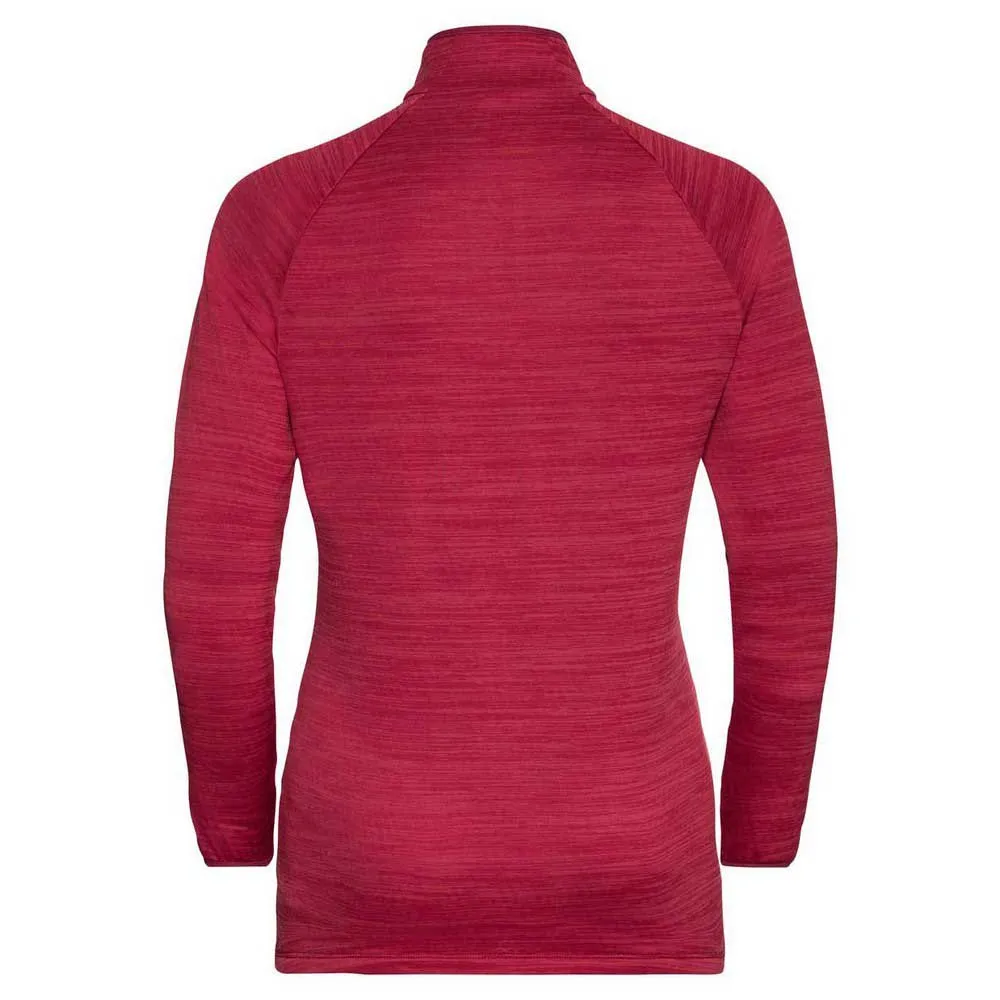 Odlo Run Easy Warm Fleece Med Halv Dragkedja, Deep claret melange