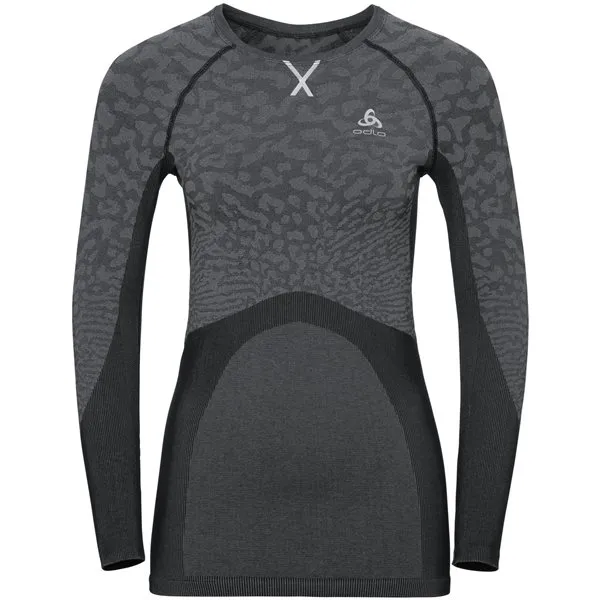 Odlo Ws Bl Top Crew Neck L/S Blackcomb, Black/odlo steel grey/silver Odlo Ws Bl Top Crew Neck L/S Blackcomb, Black/odlo steel grey/silver