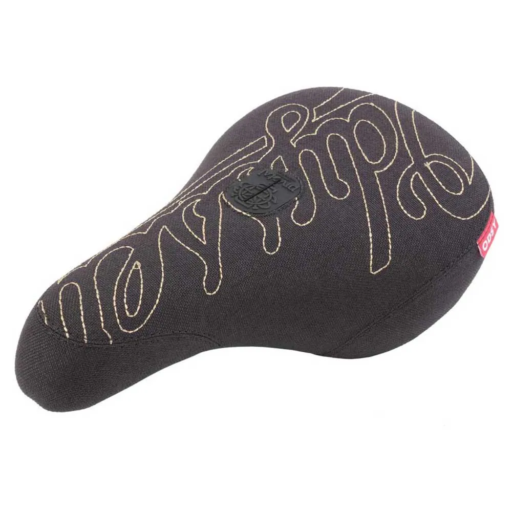 Odyssey Big Stitch Fat Cykelsadel, Black / gold, One Size