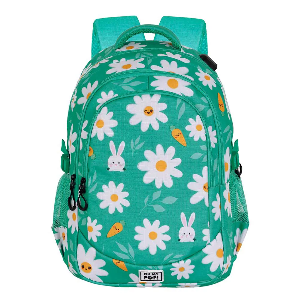 Oh My Pop Blomstrande Plus Springande Ryggsäck, Turquoise