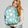 Oh My Pop Blomstrande Plus Springande Ryggsäck, Turquoise