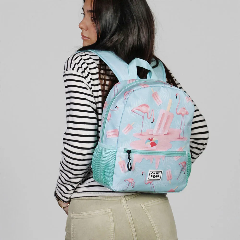 Oh My Pop Is Flamingo Söt Ryggsäck, Turquoise Oh My Pop Is Flamingo Söt Ryggsäck, Turquoise