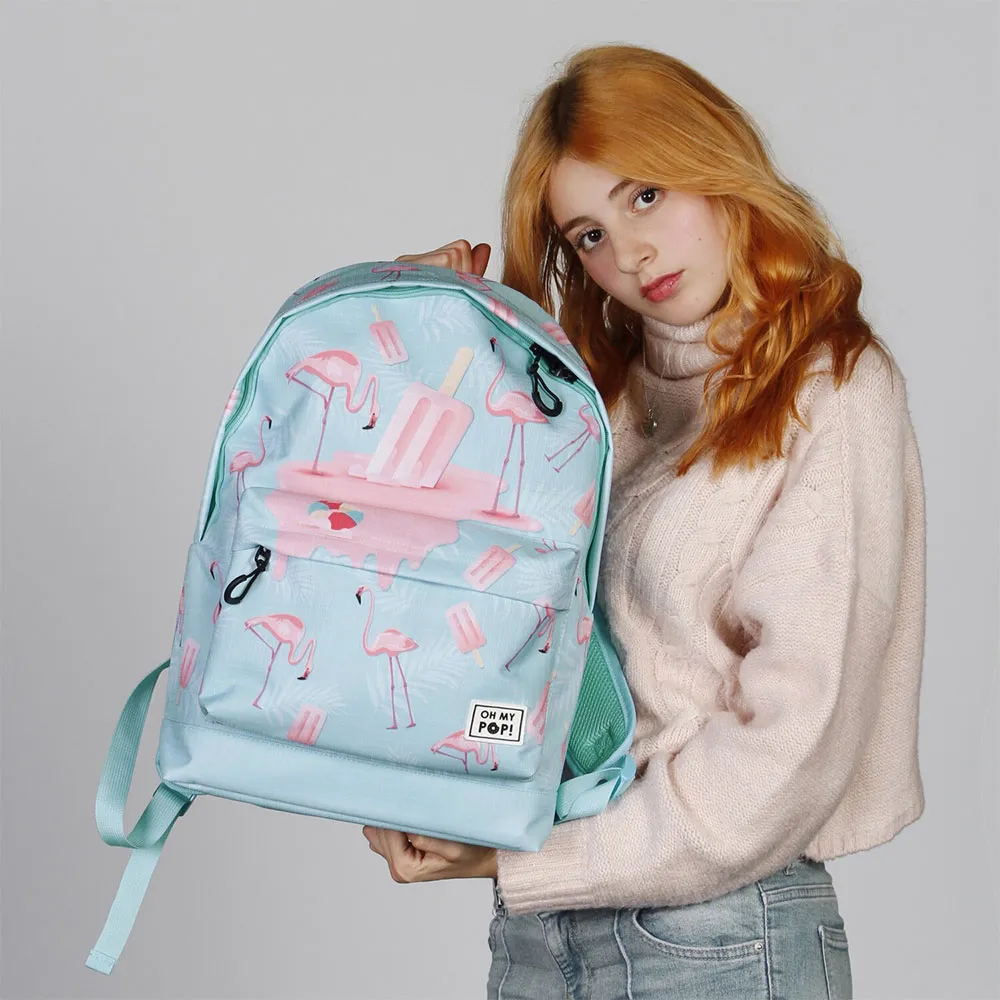 Oh My Pop Isflamingo-fläkt Hs 2.2 Ryggsäck, Turquoise Oh My Pop Isflamingo-fläkt Hs 2.2 Ryggsäck, Turquoise