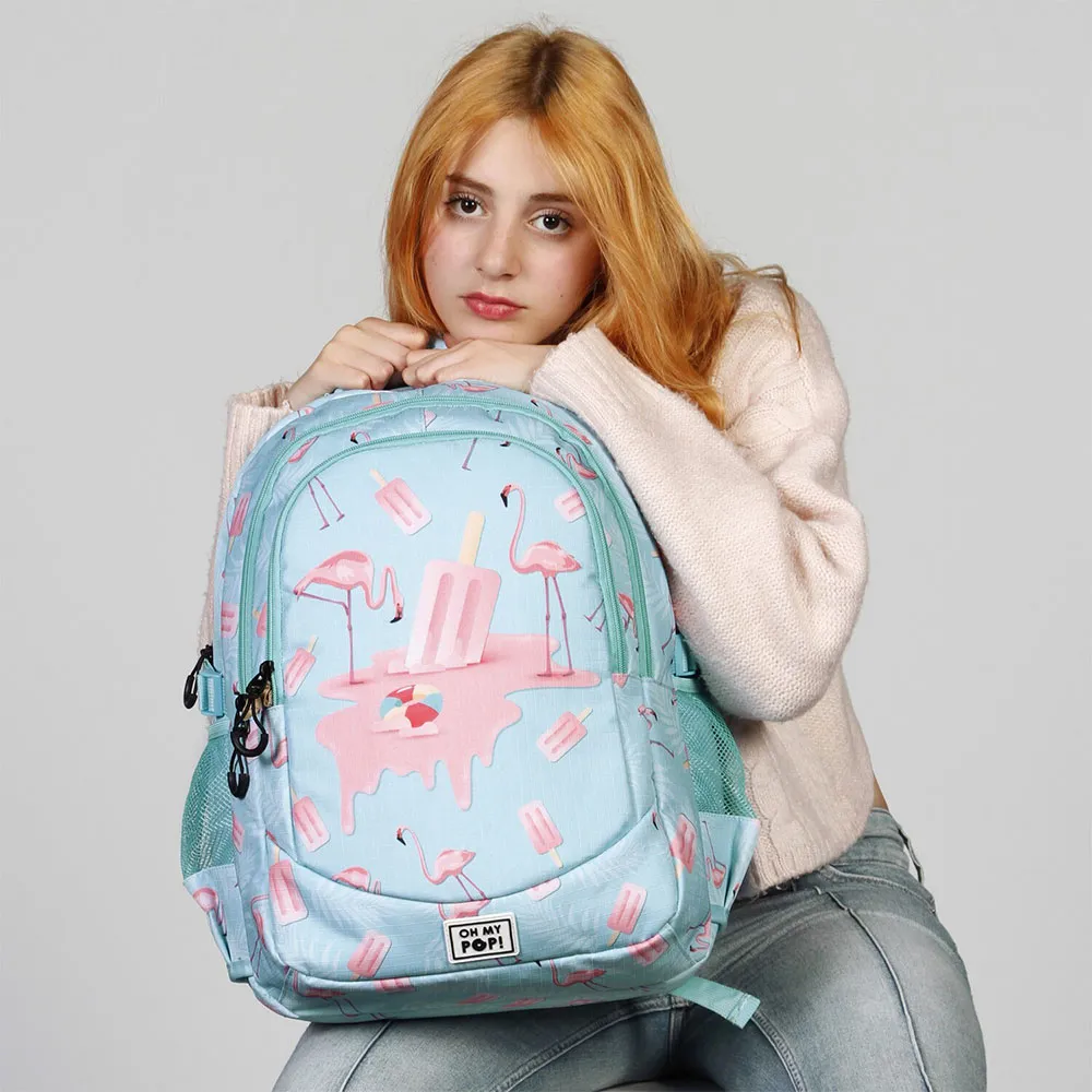 Oh My Pop Isflamingo Plus Löpning Ryggsäck, Turquoise