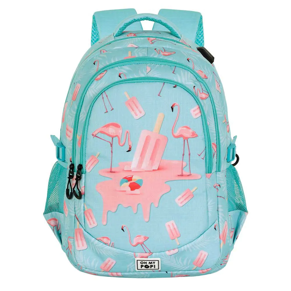 Oh My Pop Isflamingo Plus Löpning Ryggsäck, Turquoise