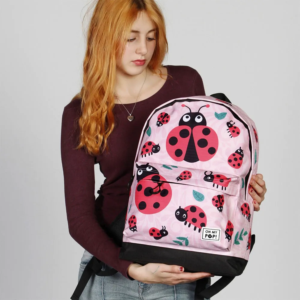 Oh My Pop Ladybug Fan Hs 2.2 Ryggsäck, Pink