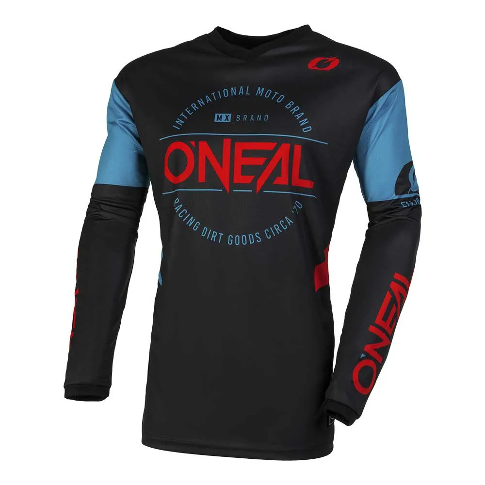 O'Neal Element Brand V.23 T-shirt Med Lång ärm, Black / blue, M O'Neal Element Brand V.23 T-shirt Med Lång ärm, Black / blue, M