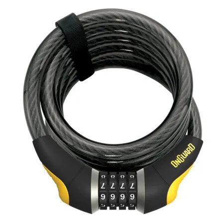 Onguard Antitheft Combo Doberman-185 Cmx15 Mm Kabellås, Black / yellow, One Size