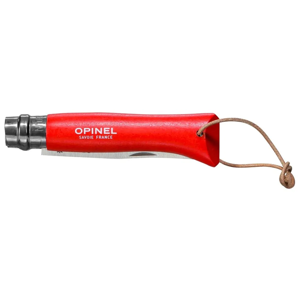 Opinel No 08 Red With Sheath Fällkniv, Silver, One Size