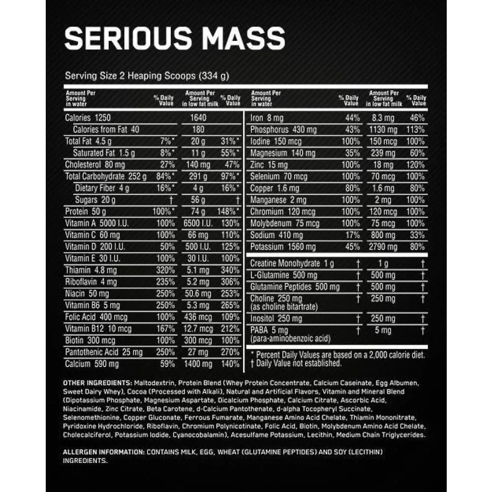 Optimum Nutrition Serious Muskelmassa Jordnöt 5.45kg Optimum Nutrition Serious Muskelmassa Jordnöt 5.45kg