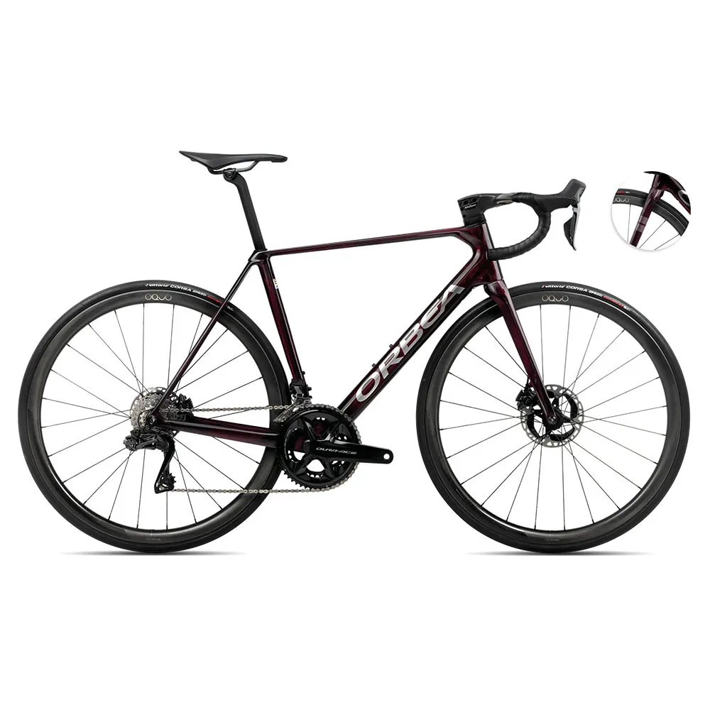 Orbea Orca M10iltd Pwr Dura-ace Di2 R9250 2025 Racercykel, Wine red carbon view / titanium gloss Orbea Orca M10iltd Pwr Dura-ace Di2 R9250 2025 Racercykel, Wine red carbon view / titanium gloss