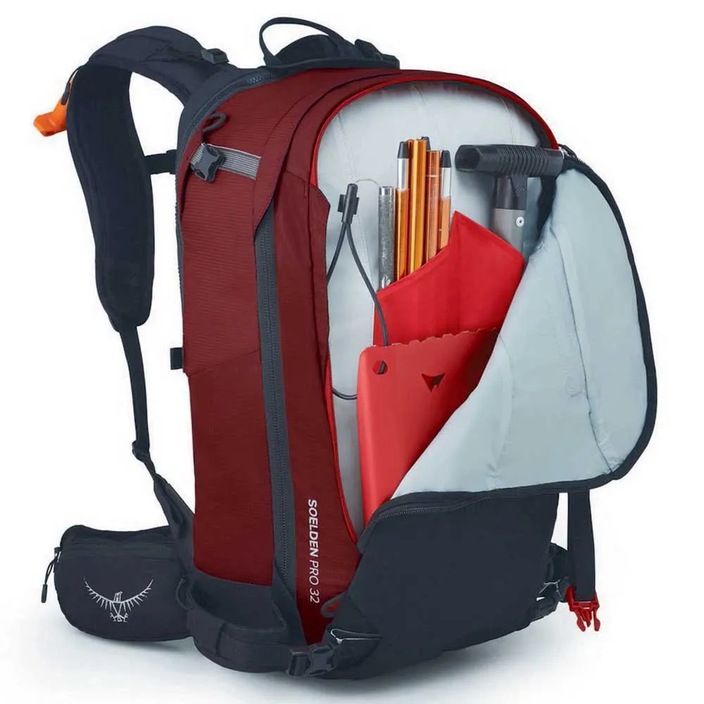 Osprey Soelden Pro E2 Airbag 32l Ryggsäck, Red mountain