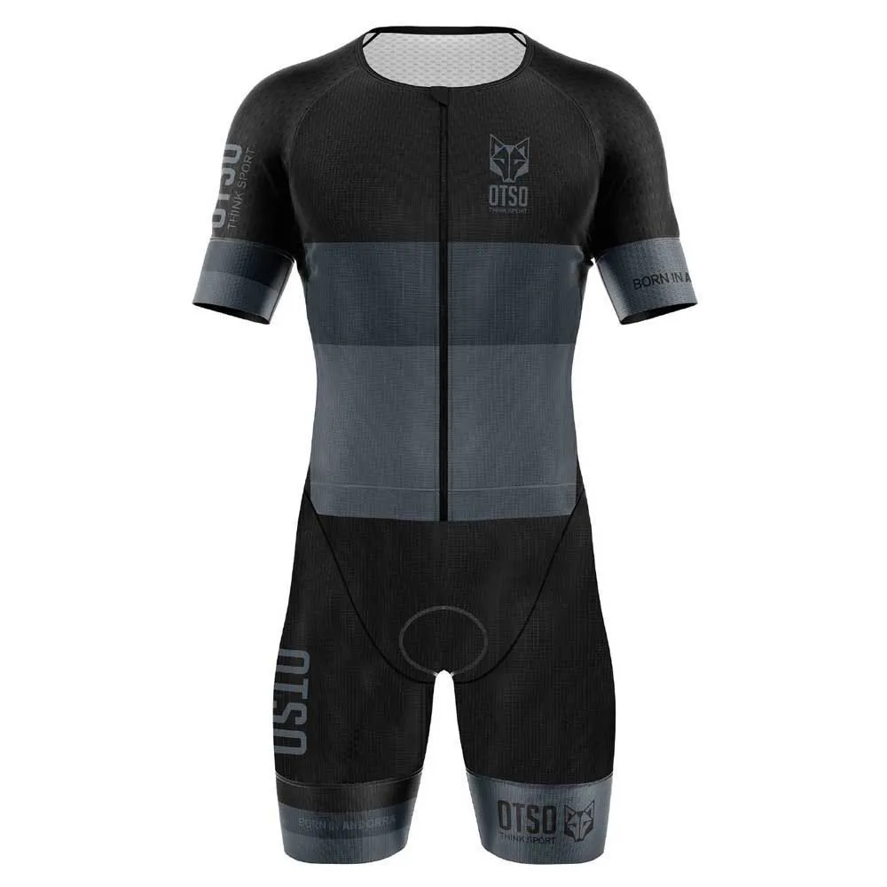 Otso Black Kortärmad Triathlondräkt Refurbished male, Black