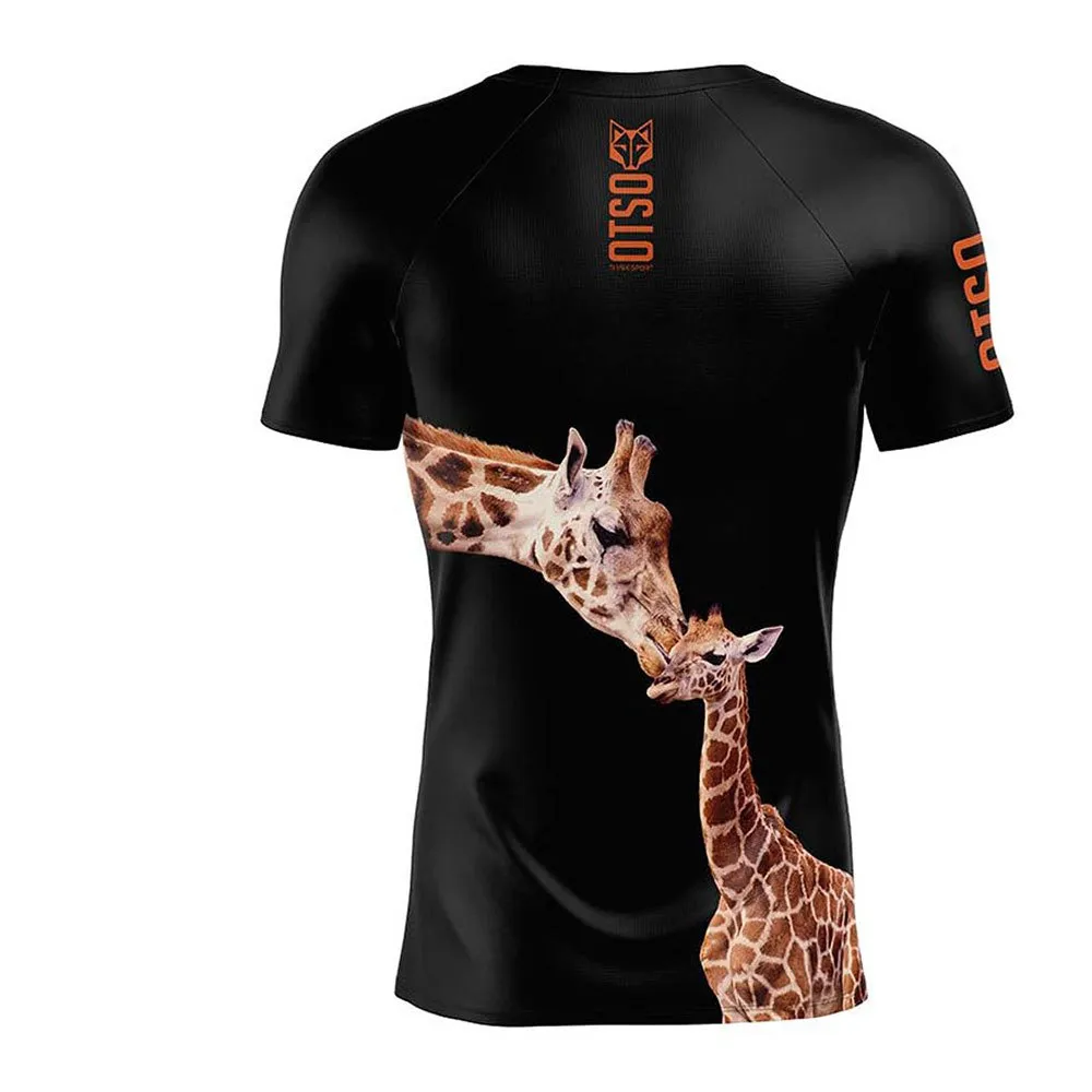 Otso Giraffe T-shirt Med Korta ärmar Refurbished male, Black Otso Giraffe T-shirt Med Korta ärmar Refurbished male, Black