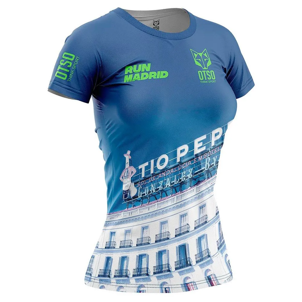 Otso Run Madrid Tio Pepe T-shirt Med Korta ärmar female, Blue Otso Run Madrid Tio Pepe T-shirt Med Korta ärmar female, Blue