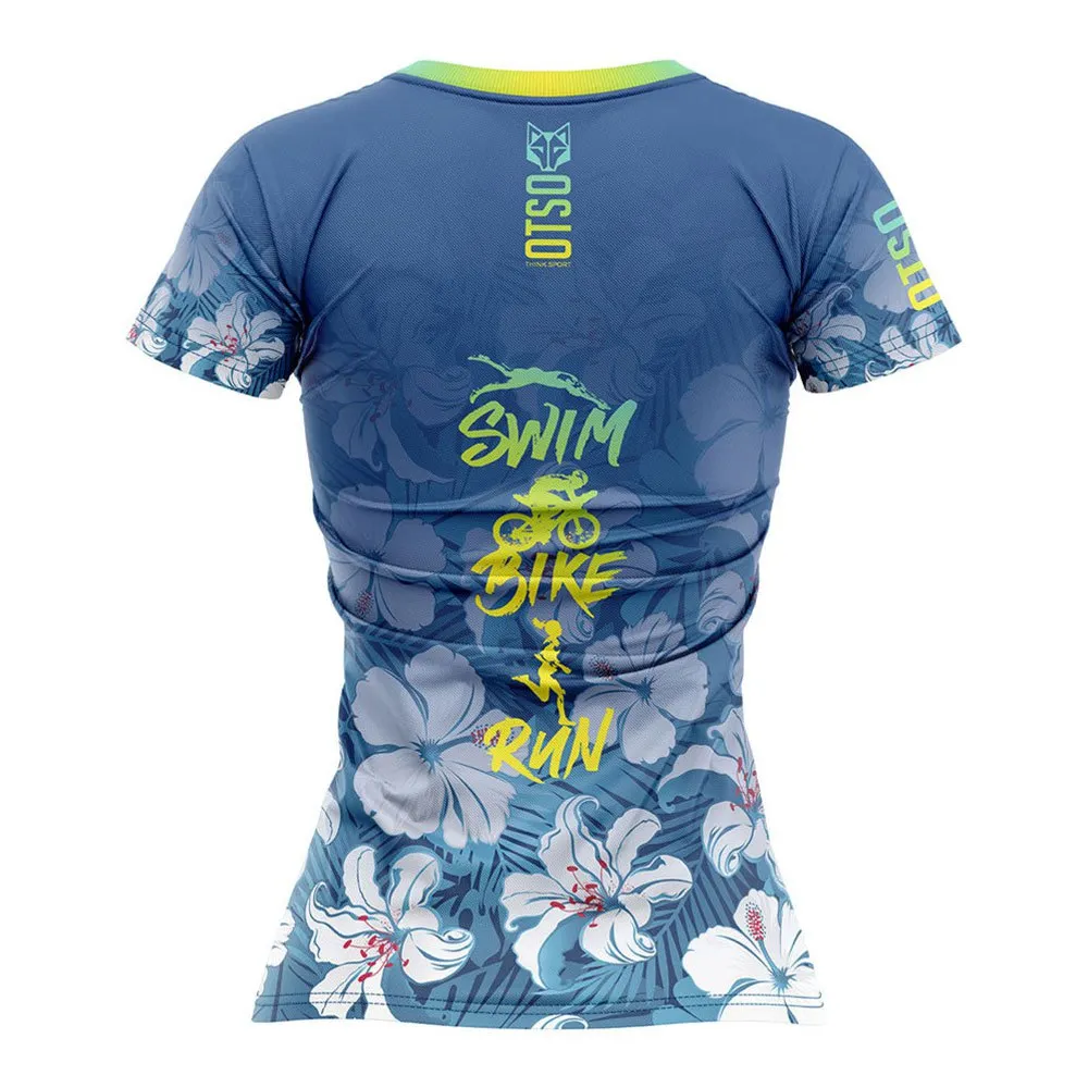 Otso Swim Bike Run Flower T-shirt Med Korta ärmar male