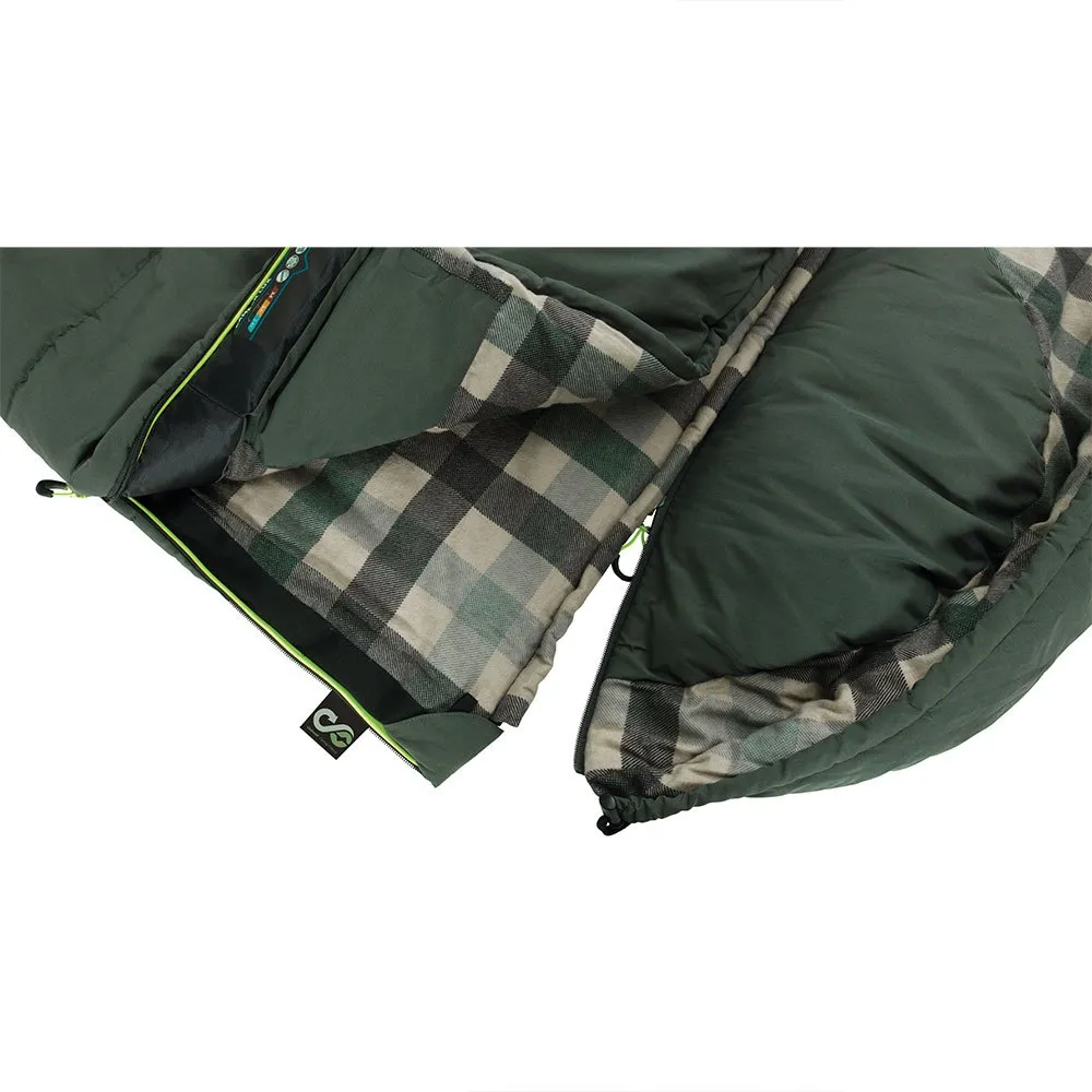 Outwell Camper Lux Double Sovsäck, Forest green, Right Zipper