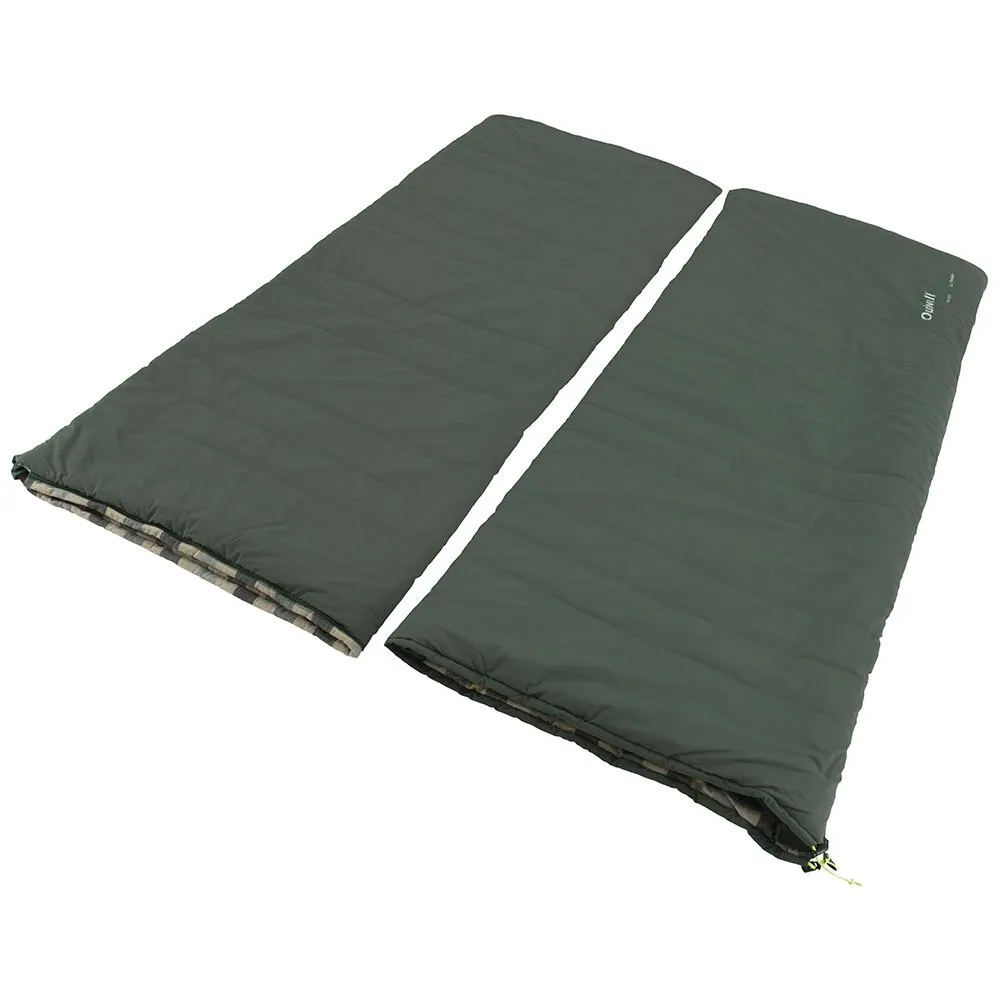 Outwell Camper Lux Double Sovsäck, Forest green, Right Zipper