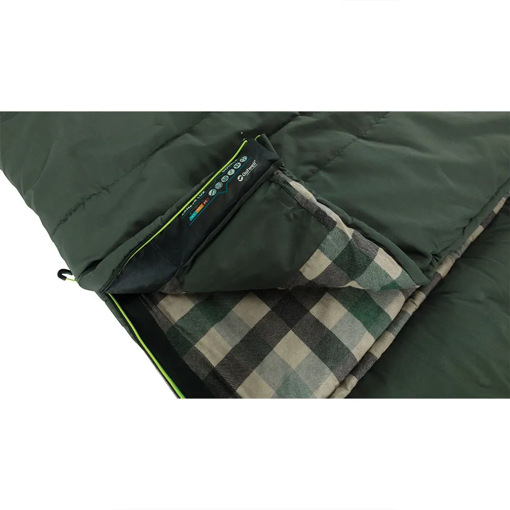 Outwell Camper Lux Double Sovsäck, Forest green, Right Zipper