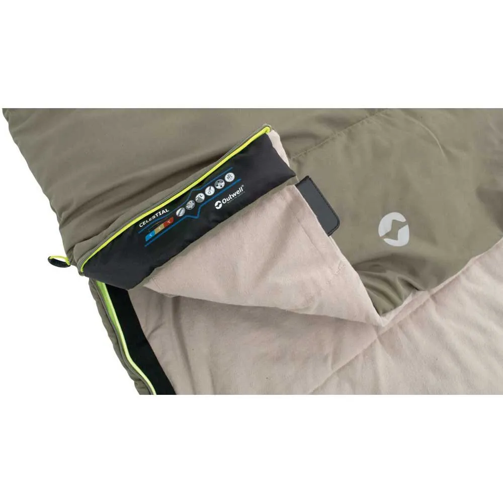 Outwell Celestial Sovsäck, Green, Left Zipper